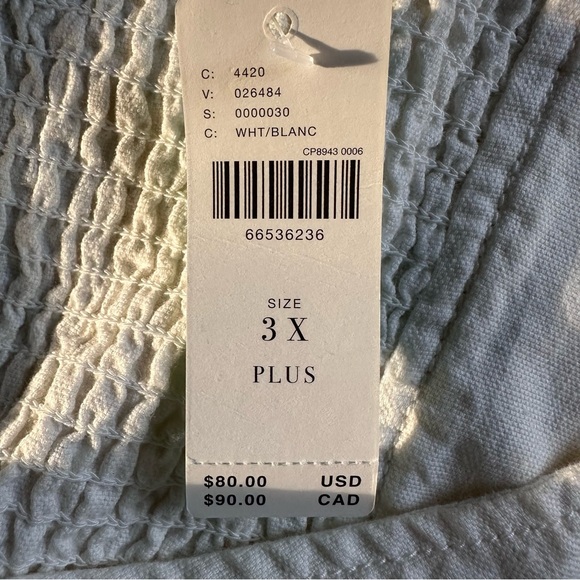 Pilcro by Anthropologie White Cotton Linen Corset Tank Top NWT Size 3X Plus - Picture 14 of 14